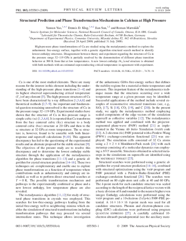 (PDF) Structural Prediction and Phase Transformation Mechanisms in ...