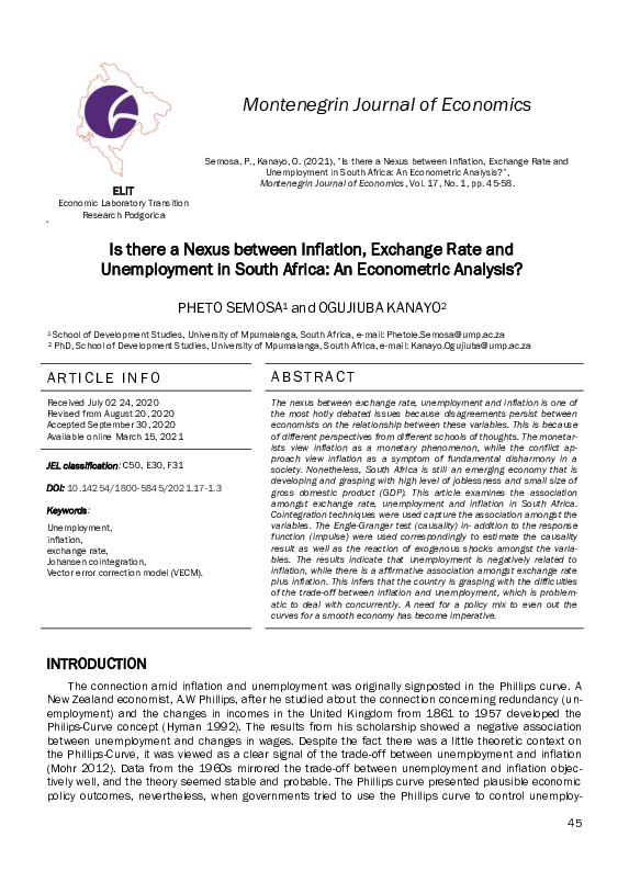 (PDF) Is there a Nexus between Inflation, Exchange Rate and ...