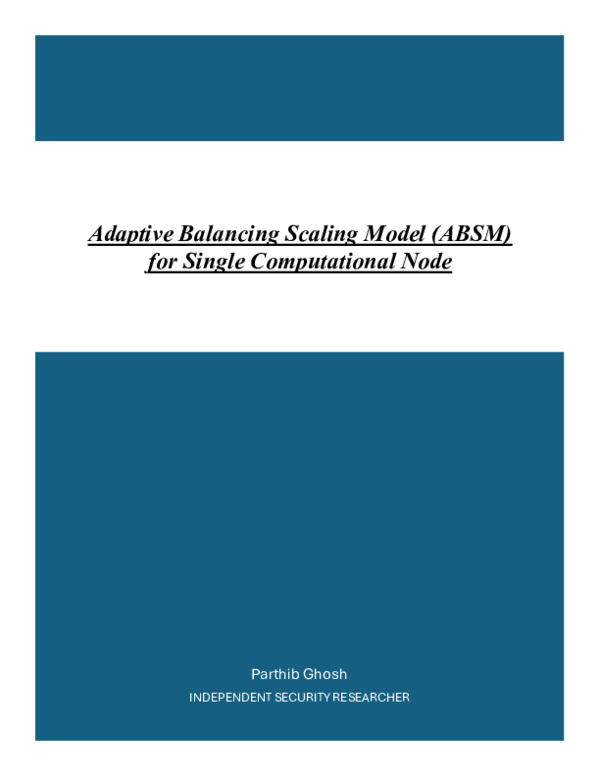 (PDF) Adaptive Balancing Scaling Model (ABSM) for Single Computational Node