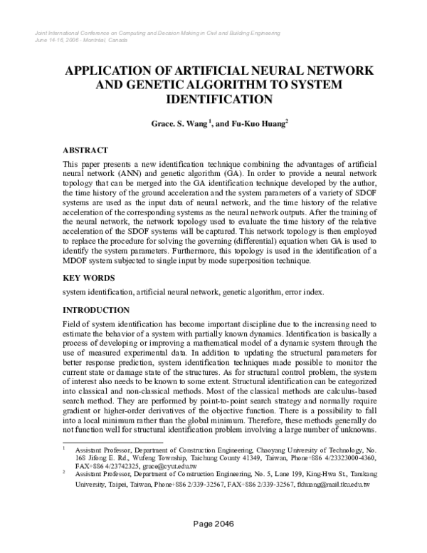 (PDF) Application Of Artificial Neural Network And Genetic Algorithm To ...