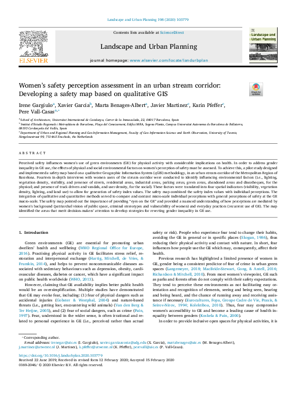 (PDF) Women’s safety perception assessment in an urban stream corridor ...