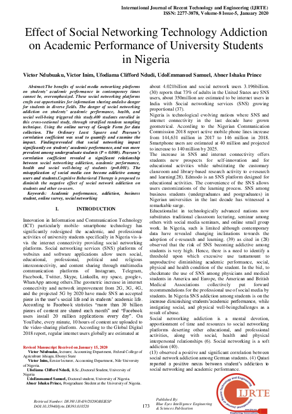 (PDF) Effect of Social Networking Technology Addiction on Academic ...