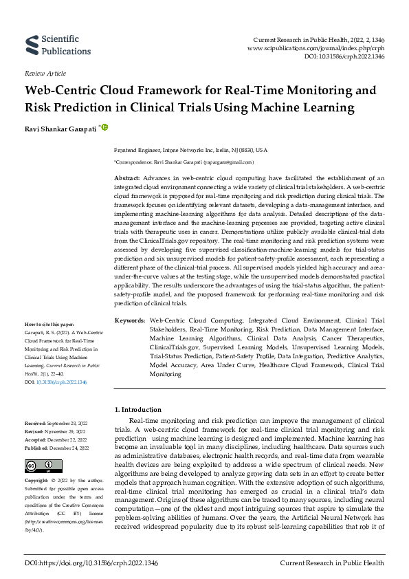 (PDF) Web-Centric Cloud Framework for Real-Time Monitoring and Risk ...