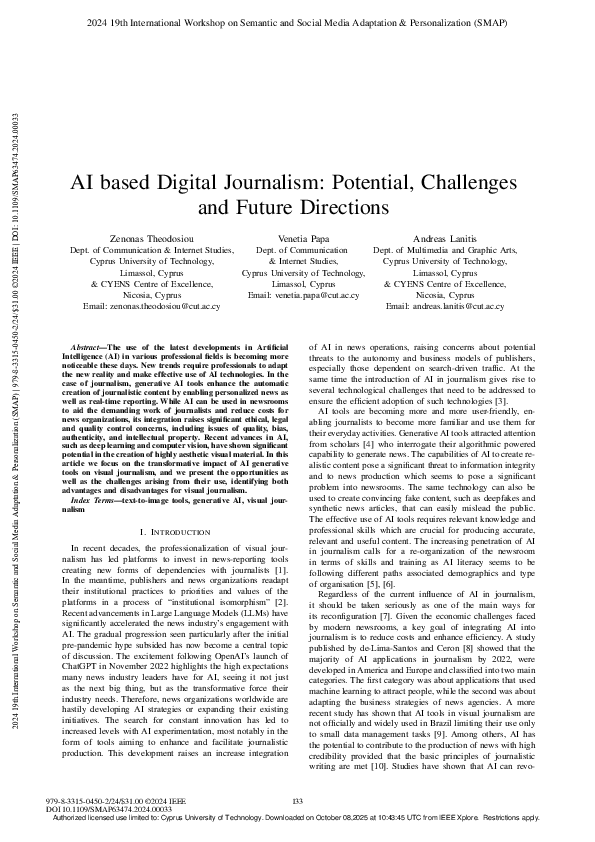 (PDF) AI based Digital Journalism: Potential, Challenges and Future ...