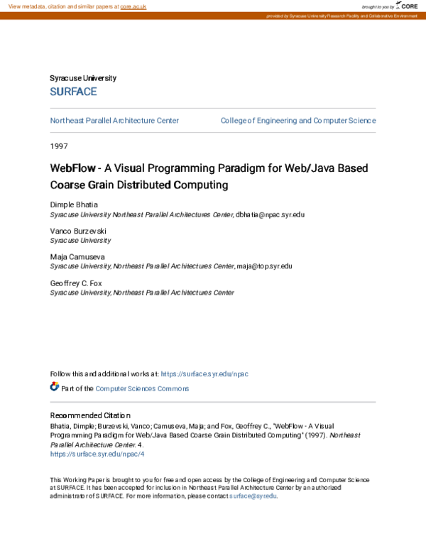 (PDF) WebFlow - a visual programming paradigm for Web/Java based coarse ...