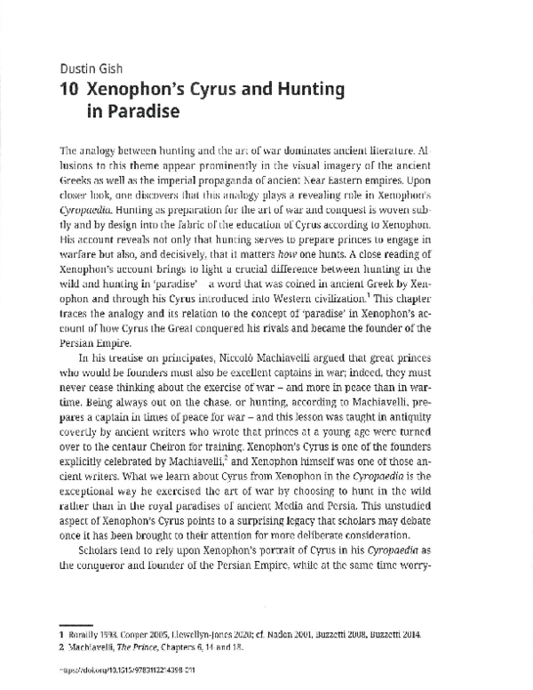 (PDF) Xenophon's Cyrus and Hunting in Paradise