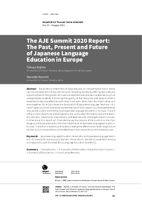 (PDF) The AJE Summit 2020 Report: The Past, Present and Future of ...