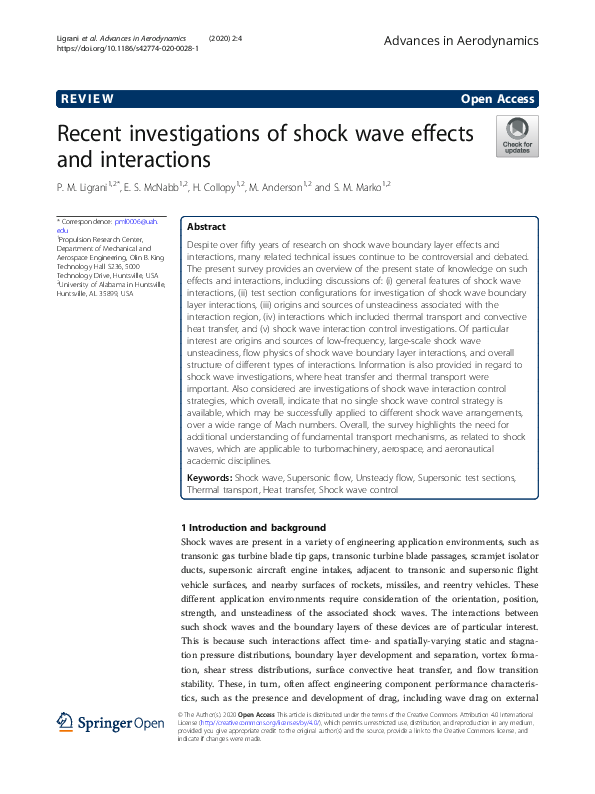 (PDF) Recent investigations of shock wave effects and interactions