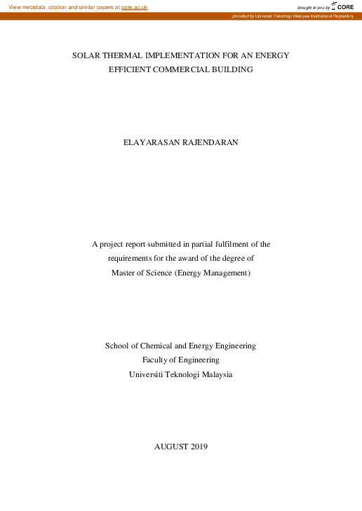 (PDF) Solar thermal implementation for an energy efficient commercial ...