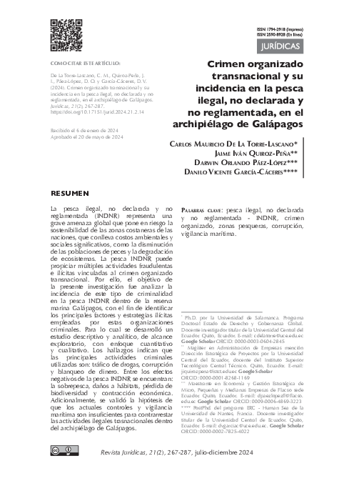 (PDF) Crimen organizado transnacional y su incidencia en la pesca ...