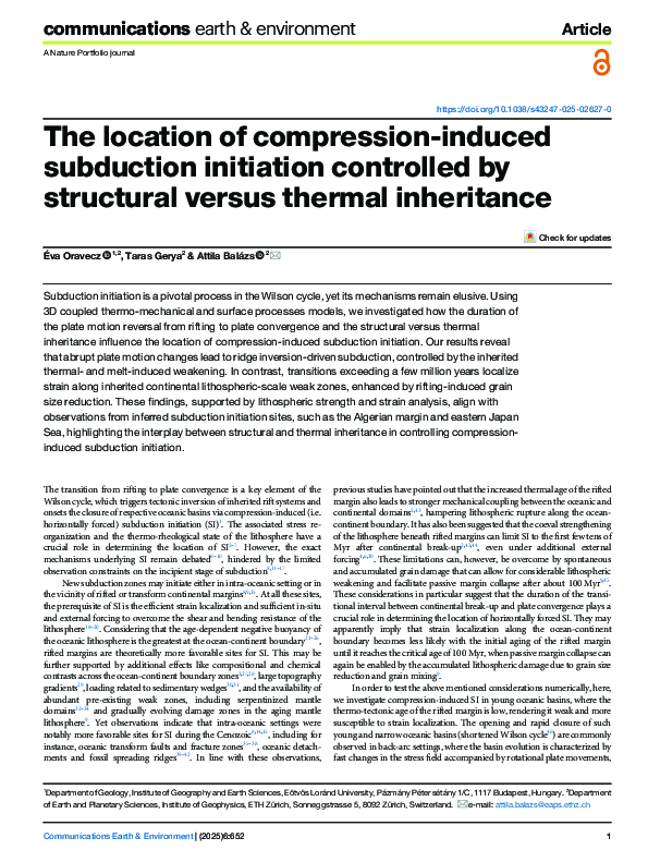 (PDF) The location of compression-induced subduction initiation ...