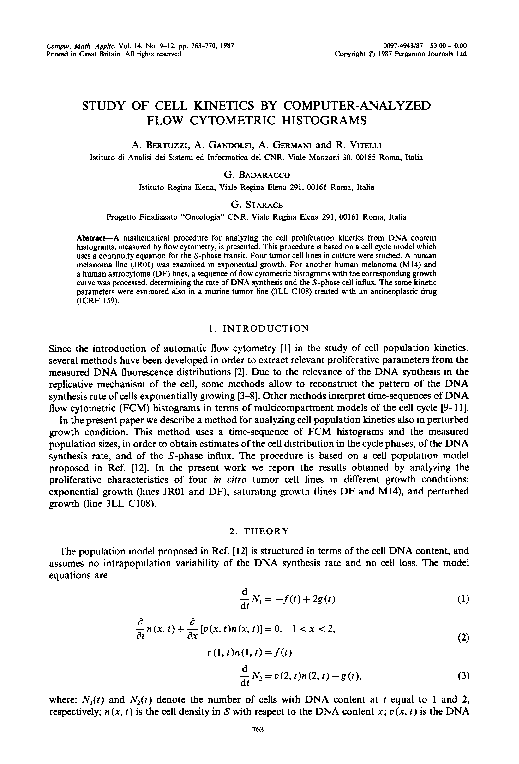 (PDF) Study of cell kinetics by computer-analyzed flow cytometric ...