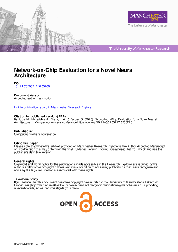 (PDF) Network-on-chip evaluation for a novel neural architecture