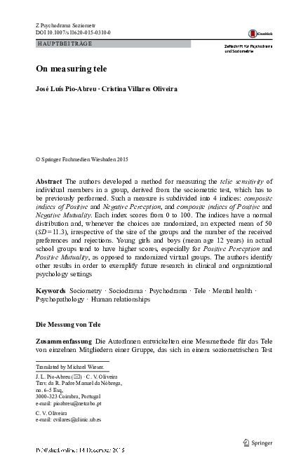 (PDF) On measuring tele
