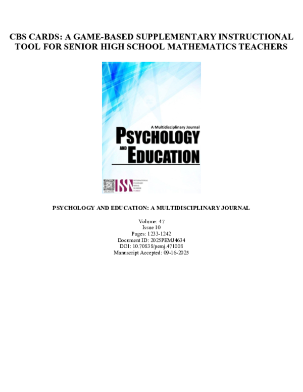 (PDF) CBS Cards: A Game-Based Supplementary Instructional Tool for ...