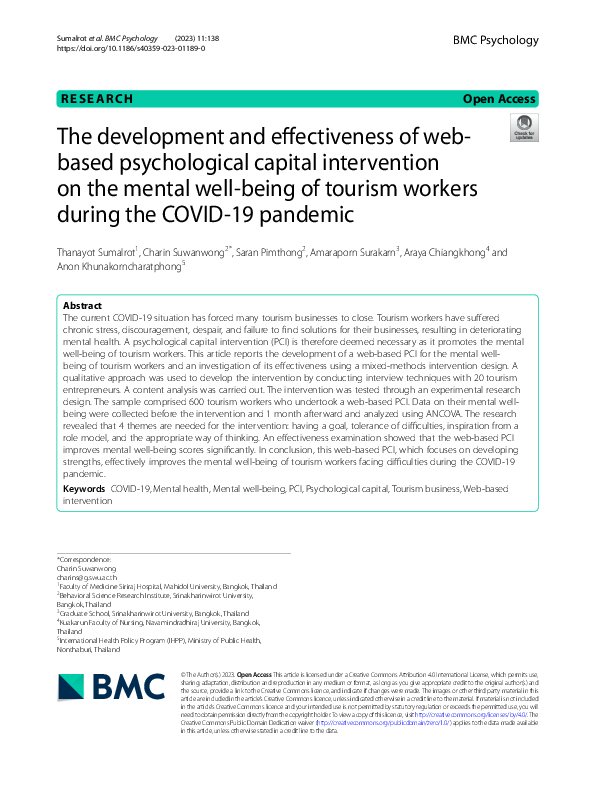 (PDF) The development and effectiveness of web-based psychological ...