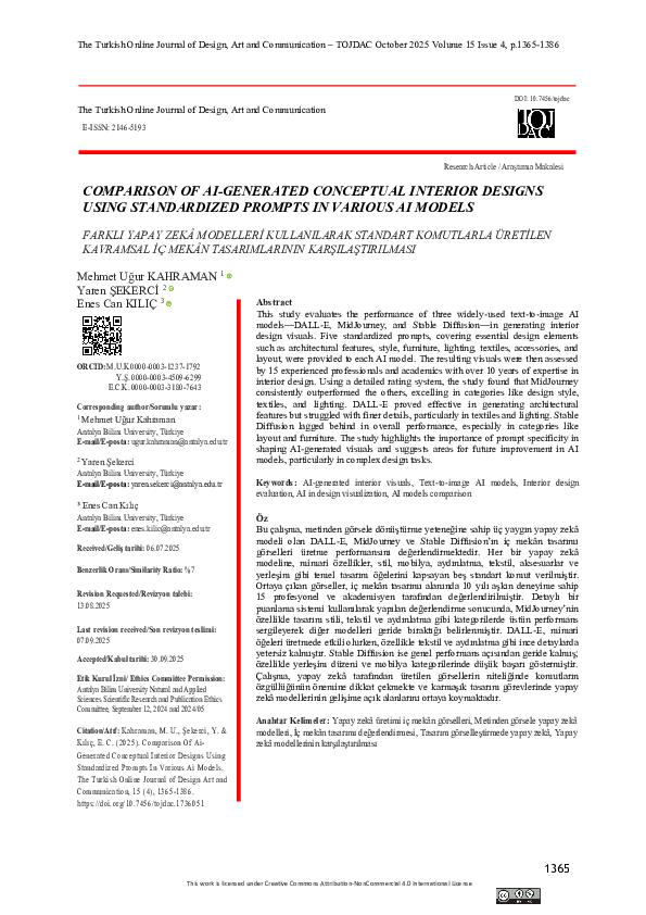 (PDF) Comparison of AI-Generated Conceptual Interior Design Using ...