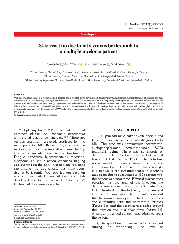 (PDF) Skin reaction due to intravenous bortezomib in a multiple myeloma ...