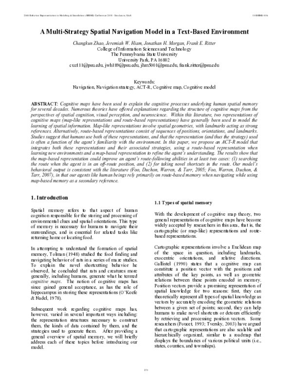 (PDF) A multi-strategy spatial navigation model in a text-based environment