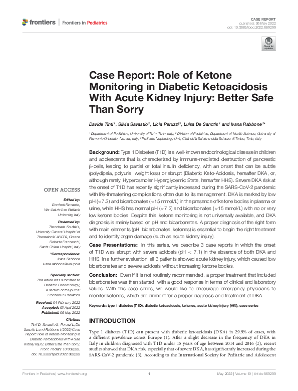 (PDF) Case Report: Role of Ketone Monitoring in Diabetic Ketoacidosis ...
