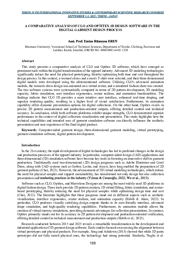 (PDF) A Comparative Analysis of CLO and Optitex 3D Design Software in ...