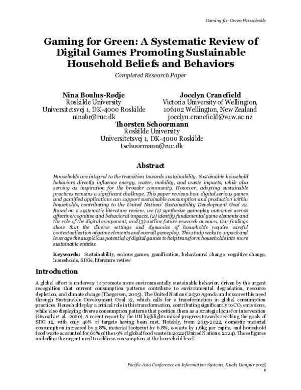 (PDF) Gaming for Green: A Systematic Review of Digital Games Promoting ...