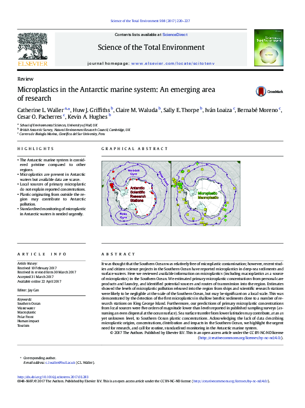 (PDF) Microplastics in the Antarctic marine system: An emerging area of ...