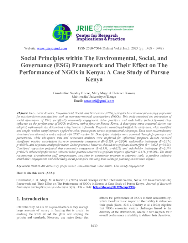 (PDF) Social Principles within The Environmental, Social, and ...