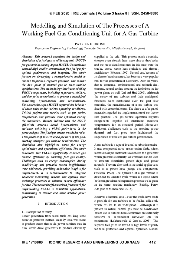 (PDF) Modelling and Simulation of The Processes of A Working Fuel Gas ...