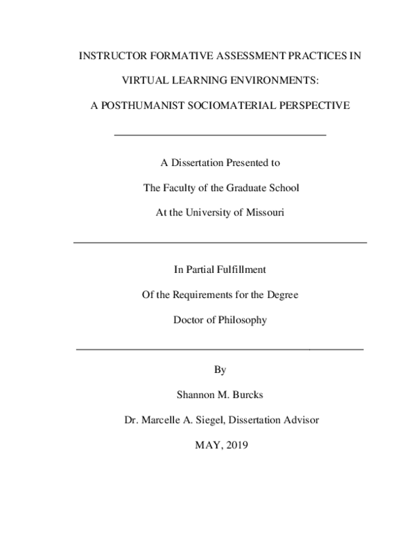 (PDF) Instructor formative assessment practices in virtual learning ...