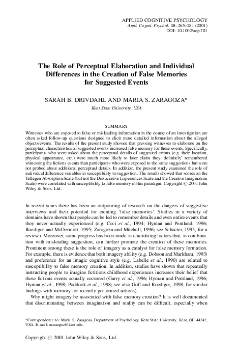(PDF) The role of perceptual elaboration and individual differences in ...