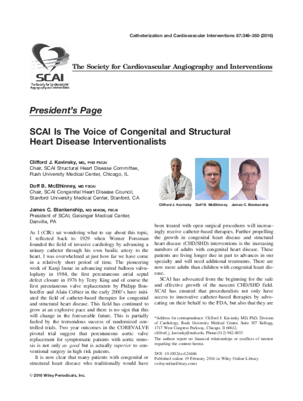 (PDF) SCAI Is the voice of congenital and structural heart disease ...