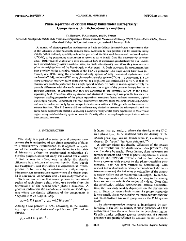 (PDF) Phase separation of critical binary fluids under microgravity ...