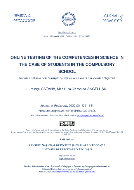 (PDF) Online Testing of the Competences in Science in the Case of ...