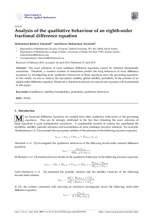 (PDF) Analysis of the qualitative behaviour of an eighth-order ...