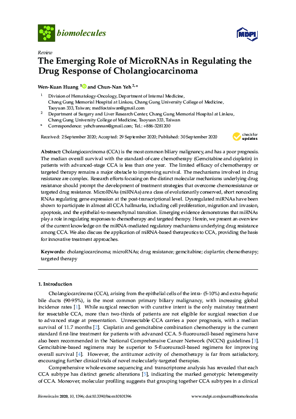 (PDF) The Emerging Role of MicroRNAs in Regulating the Drug Response of ...