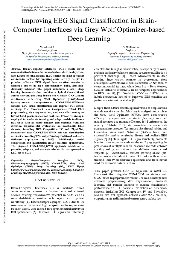 (PDF) Improving EEG Signal Classification in Brain-Computer Interfaces ...