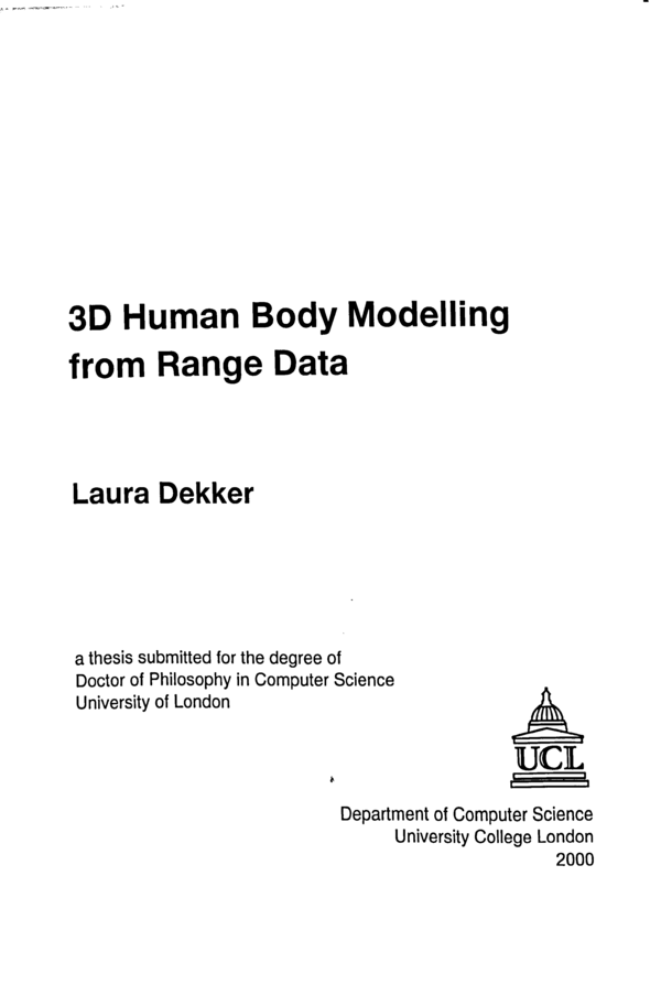 (PDF) 3D human body modelling from range data