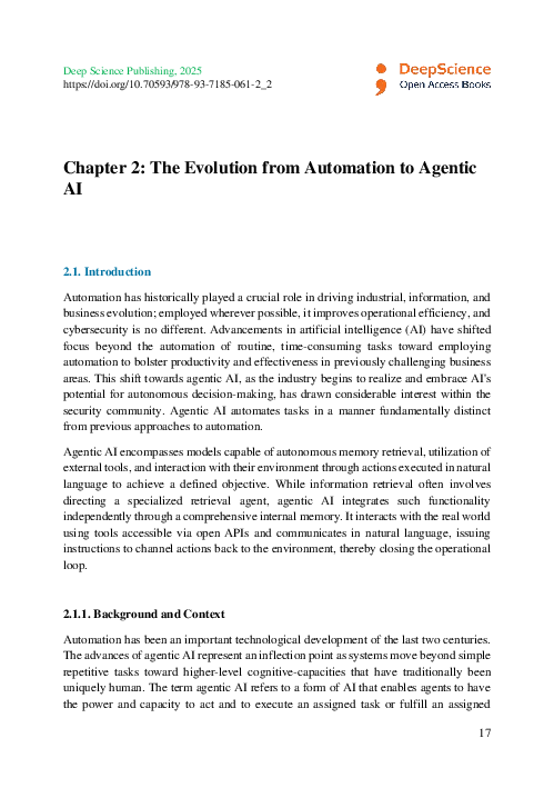 (PDF) Chapter 2: The Evolution from Automation to Agentic AI