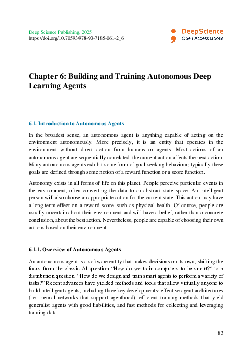 (PDF) Chapter 6: Building and Training Autonomous Deep Learning Agents