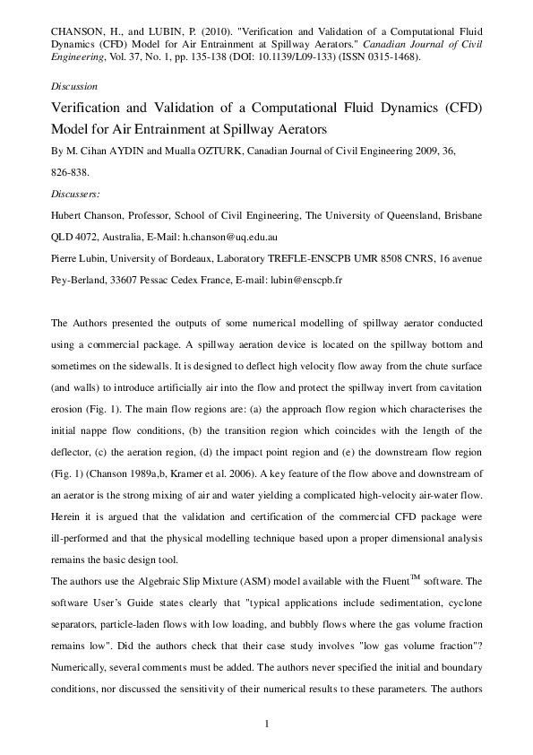 (PDF) Verification and validation of a computational fluid dynamics ...
