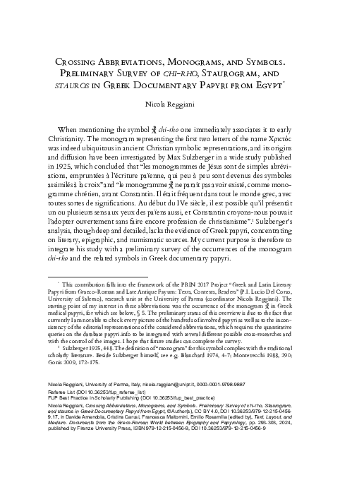 (PDF) Crossing Abbreviations, Monograms, and Symbols. Preliminary ...
