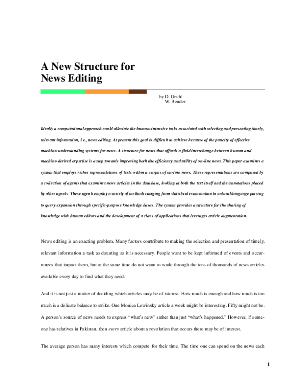 (PDF) A new structure for news editing