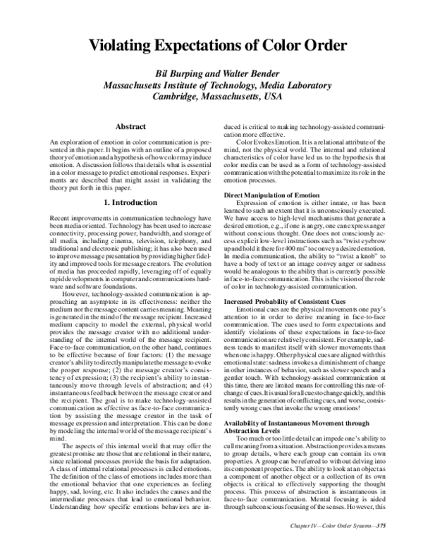 (PDF) Violating expectations of color order
