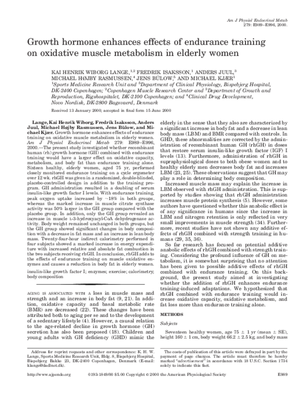 (PDF) Growth hormone enhances effects of endurance training on ...