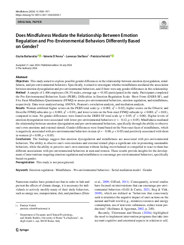 (PDF) Does Mindfulness Mediate the Relationship Between Emotion ...