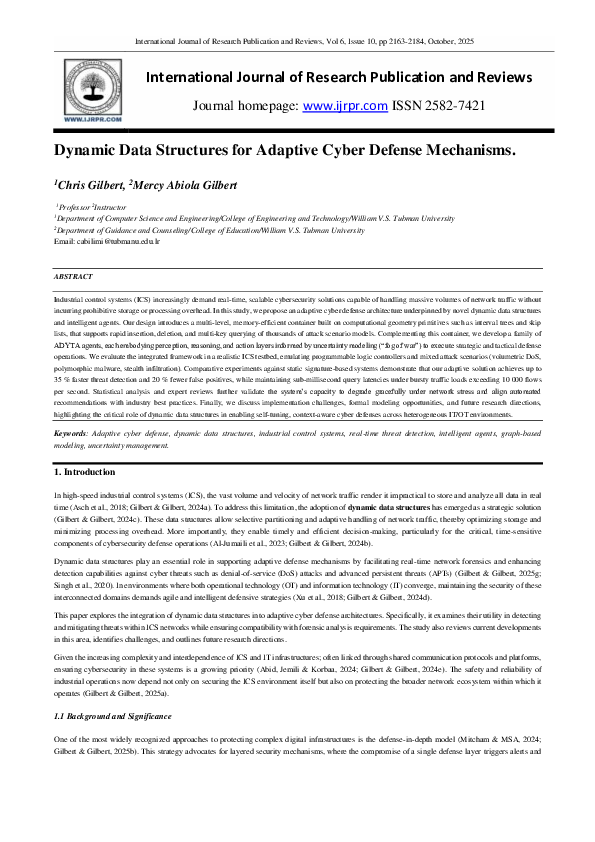 (PDF) Dynamic Data Structures for Adaptive Cyber Defense Mechanisms.