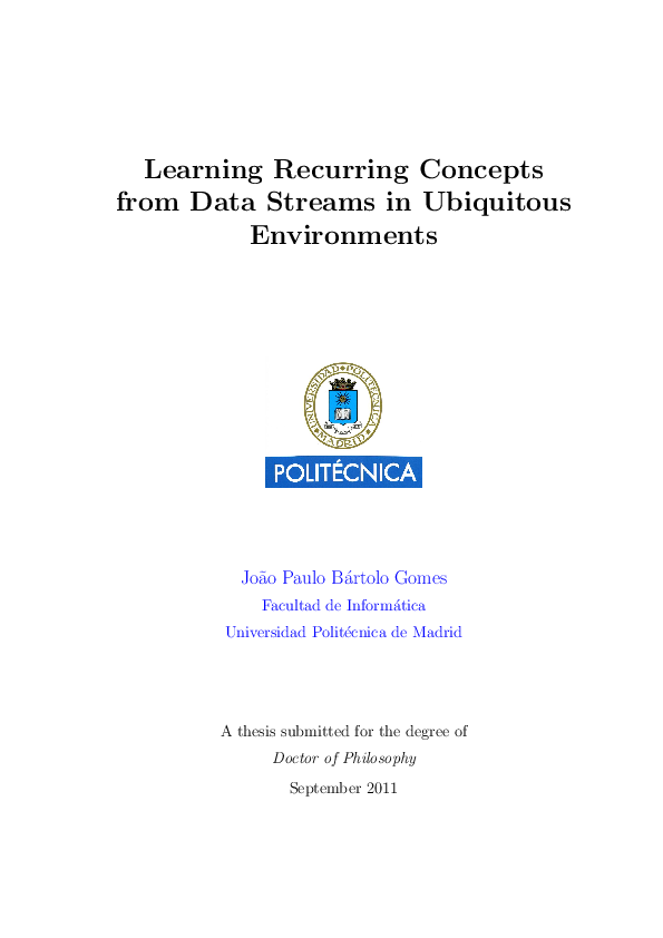 (PDF) Learning Recurring Concepts from Data Streams in Ubiquitous ...