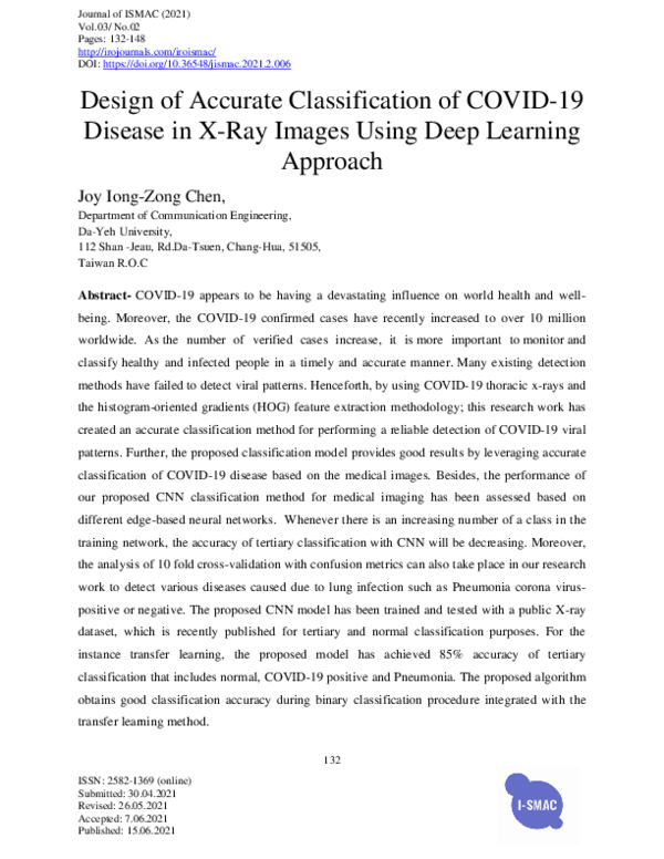 (PDF) Design of Accurate Classification of COVID-19 Disease in X-Ray ...