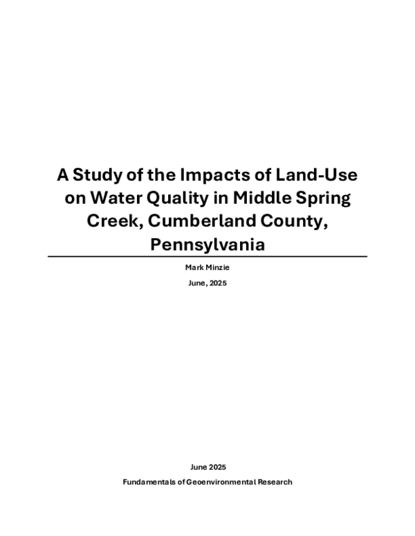 (PDF) A Study of the Impacts of Land-Use on Water Quality in Middle ...